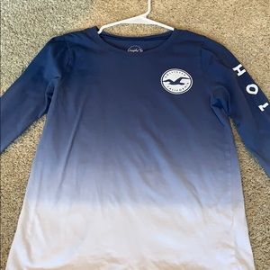 Blue ombré long sleeves shirt